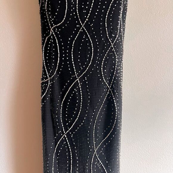 Tiffany Designs 100% Silk Black Beaded Dress Size 4 - Picture 7 of 9